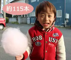 一般的なサイズで綿菓子を提供した場合